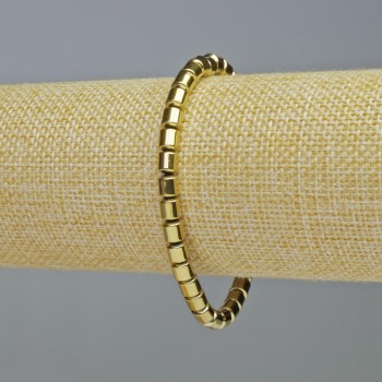 Гематит гривна цилиндричен златист цвят, диаметър 5×5 мм, дължина 18 см, еластична основа