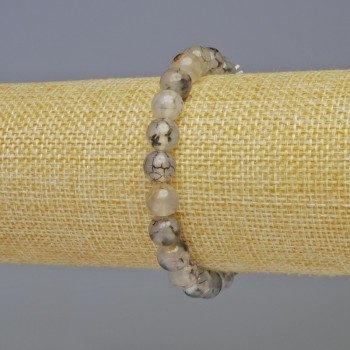 Браслет Агат Вен Дракона — гладка мъниста, диаметър около 8 мм, дължина около 18 см, еластичен