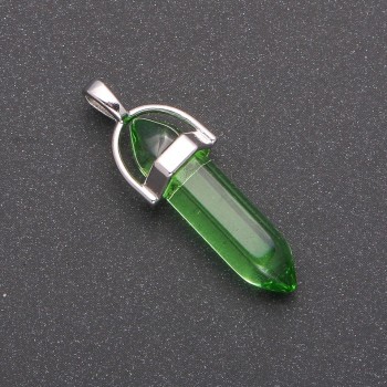 Висулка Зелен шестоъгълник 8х35х41 мм