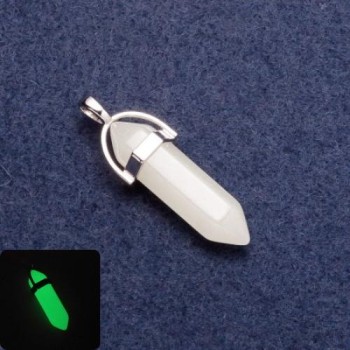 Висулка от оникс, която свети в тъмнината, шестоъгълник „Зелено сияние“