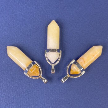 Висяща висулка с цитрин — шестоъгълник 40 мм+