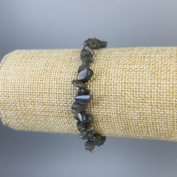 Браслет лабрадорит чипс 6х4 мм, дължина 18 см, еластична основа