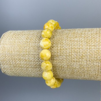 Бралет Жадеїт гранована кулька 10мм+-, довжина 18см+- стрейч