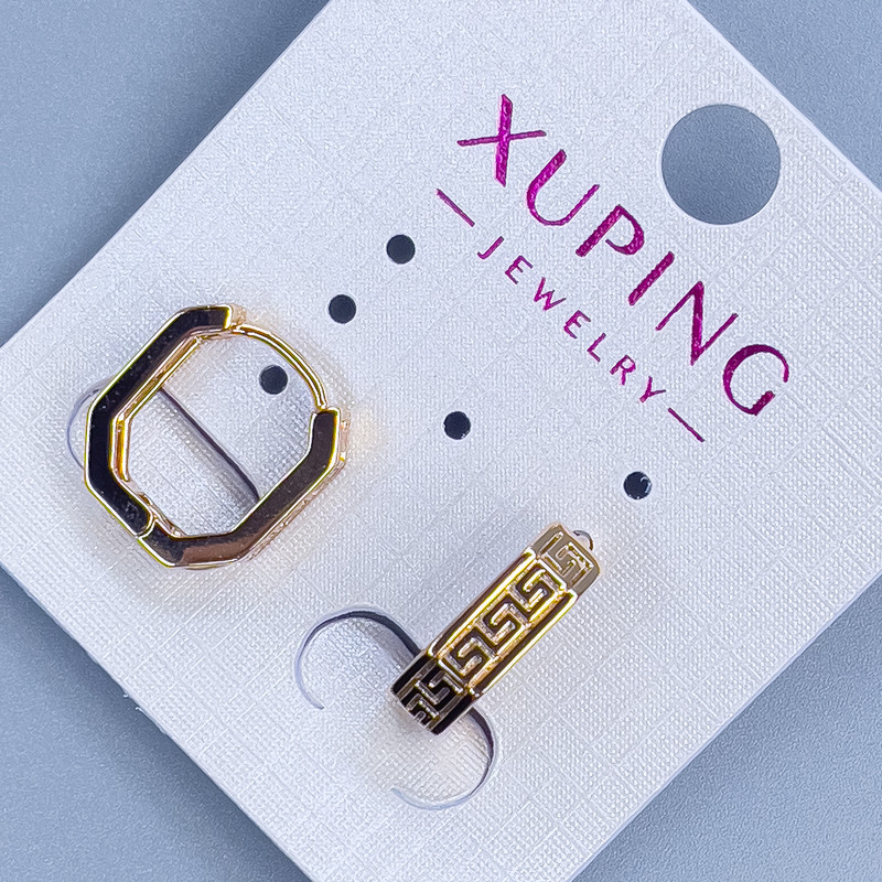 Обеци Xuping 14х4 мм с позлата 18K