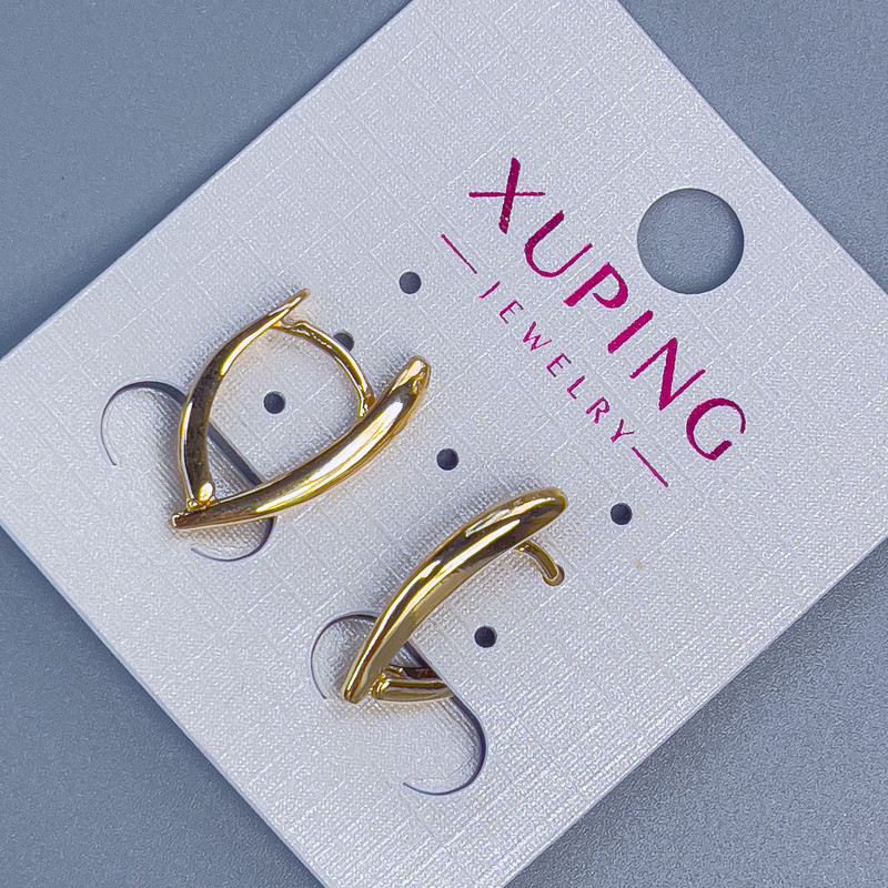 Обеци Xuping 19×2,5 мм със златно покритие 18K