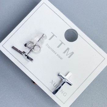 Обички-пусети Xuping кръст 12×7 мм +- родий