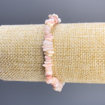 Гривна от розов опал, късчета, диаметър 8×3 мм, дължина 18 см, еластична основа