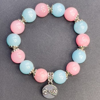 Браслет Асортимент: акрилни гладки топчета, диаметър 12 мм +/-, дължина 18 см +/- еластична лента