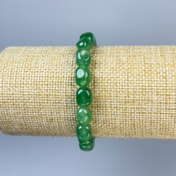 Гривна от тониран розов кварц със овални мъниста 10×7 мм ±, дължина 18 см, еластична основа