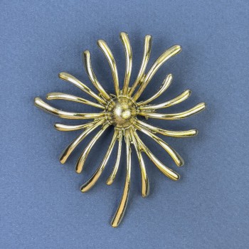 Брошка Цвете Хризантема златист метал 61×71 мм+