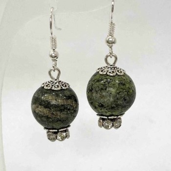 Обеци със серпентин, гладко топче, диаметър 14 мм, дължина 38 мм