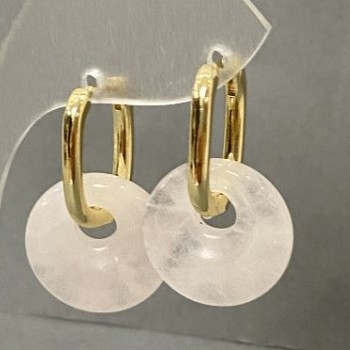 Обици от планински кристал, диаметър около 15 мм, дължина около 27 мм