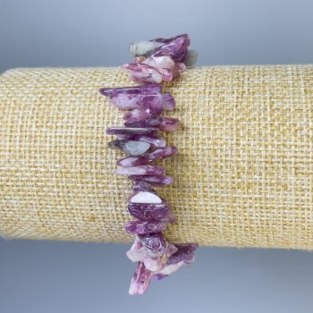 Браслет от турмалин крихти, диаметър 11-15×2-5 мм, дължина 18 см, на еластична основа