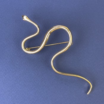 Брошка «Змия» от златист метал 98×50 мм+
