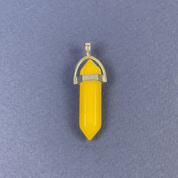 Кулон с шестоъгълен кристал „Цитрин“ (тониран камък) 8×31×41 мм+