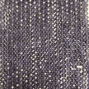 Виолетови мъниста от чешки кристал на конец, прозрачни грановани рондели, диаметър 8х6 мм, дължина 40-42 см +