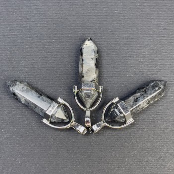 Кулон лабрадорит – шестоъгълно кристално топче 8х31х41 мм+