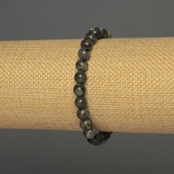 Гривна от лабрадорит, гладка мъниста, диаметър около 7 мм, дължина около 18 см, еластична основа