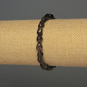 Браслет раухтопаз галтови мъниста, диаметър 7-10х7 мм, дължина 18 см, еластична основа