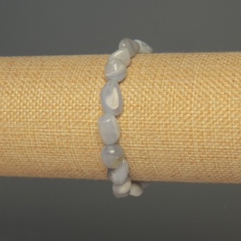 Браслет ахат син фасетиран, диаметър 8–10×8 мм, дължина около 18 см, еластичен