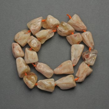 Цитрин фасетирани мънисти, диаметър 20–25×14 мм, на конец, дължина 41 см+