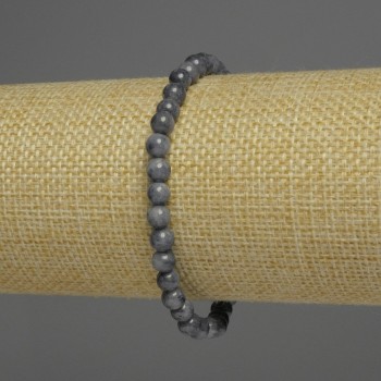 Гривна със сапфир, гладка мъниста, диаметър 7–8 мм, асортимент от размери, дължина 18 см, еластична