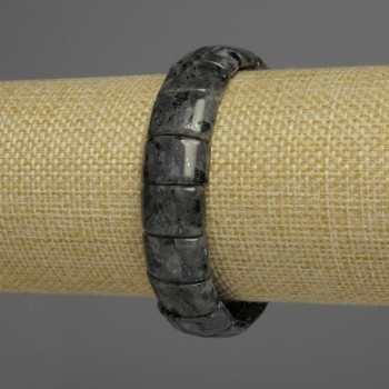 Браслет лабрадорит естествен камък, ланка, диаметър 15×10 мм, дължина 18 см, еластична основа