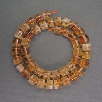 Цилиндрични мънисти от естествен цитрин, диаметър 9×7 мм, дължина около 41 см