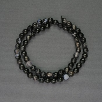 Ахатовите гранени мъниста – топчета с диаметър 6 мм ±, на конец, дължина 37 см ±