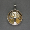 Кулон с цитрин в оправата «Дърво», диаметър 27 мм