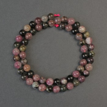 Турмалинови мъниста, гладко топче, диаметър 6,5 мм, дължина около 39 см, на конец