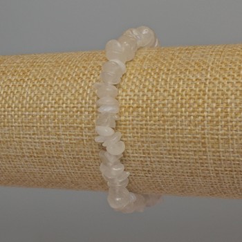 Браслет адуляр късчета, диаметър 7×2 мм, дължина 18 см ± стрейч