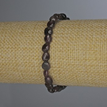 Браслет с гранат галтовка, диаметър 7×6 мм, дължина 18 см, еластичен