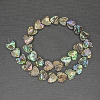 Халитени мъниста със сърцевидна форма, диаметър 13 мм, дължина 35 см, на конец