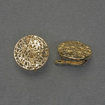 Швензи за обеци от златист метал, диаметър 18 мм+, пара