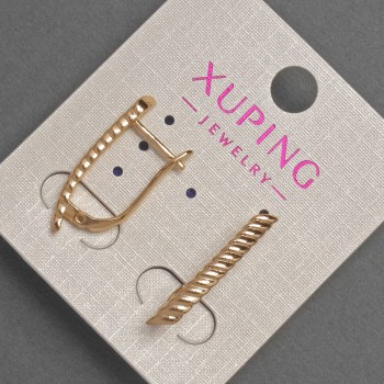 Обеци Xuping, диаметър около 3 мм, дължина около 24 мм, позлата 18К