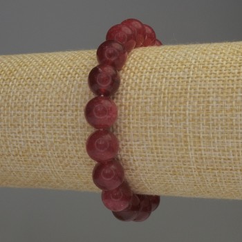 Браслет от турмалин с гладко топче, диаметър около 10 мм, дължина 18 см на еластична основа