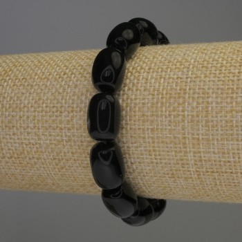 Гривна от агат барило, диаметър 14×10 мм, дължина 18 см, стрейч