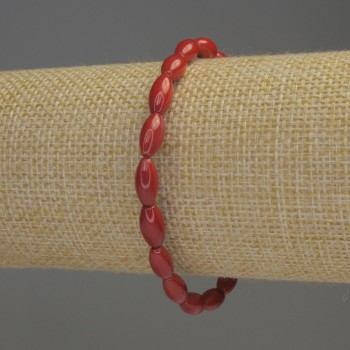 Гривна от корал „Зърно“, диаметър 10×5 мм, дължина 18 см, еластична