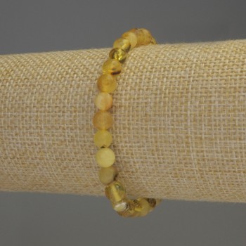 Янтарена гривна със гладко топче, диаметър 7 мм ±, дължина 18 см ±, еластична