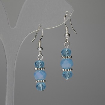 Обeци от чешки кристал рондел 6×5мм+- 8×6мм+-, дължина 38мм+-