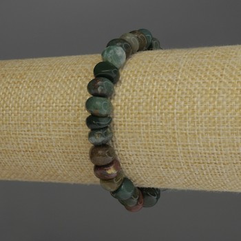 Гривна от яшма елипсовидни мъниста, размери 9×7 мм, дължина 18 см, еластична