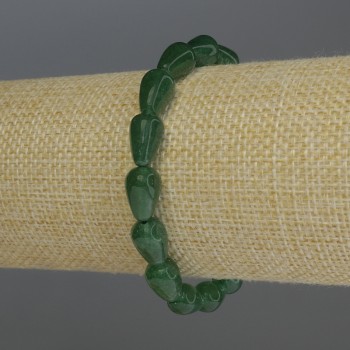 Гривна от хризопраз капка, диаметър 12×8 мм, дължина 18 см, еластична