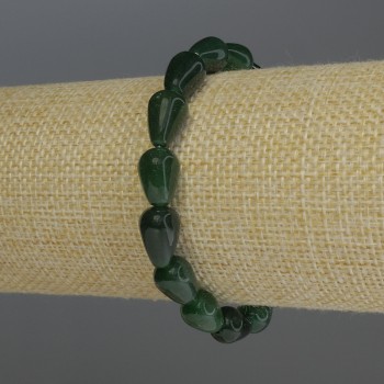 Гривна с хризопраз капка, диаметър 12×8 мм, дължина 18 см, еластична основа