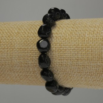 Гривна от ахат галтован, диаметър 10–13×10 мм, дължина 18 см, еластична