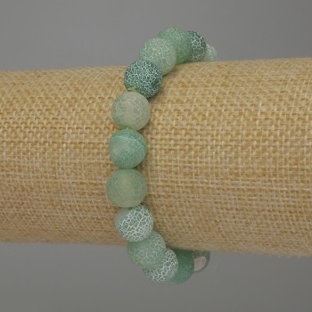 Браслет Морозен Ахат, гладка мъниста, диаметър 10 мм, дължина 18 см, еластичен