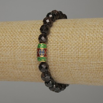 Гривна от гранат, грановани мъниста, диаметър 8 мм, дължина 18 см, еластична