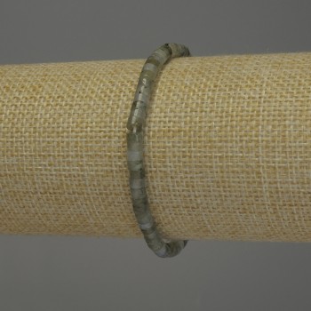 Браслет с лабрадорит рондель, диаметър 4×2 мм, дължина 18 см, еластична основа