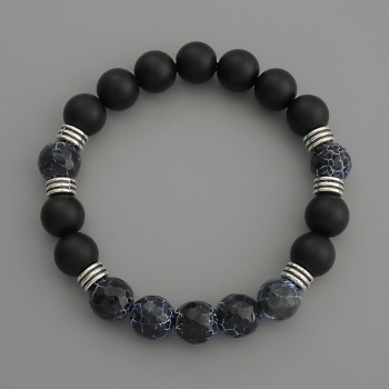 Гривна Асортимент – гладка и гранована мъниста, диаметър около 10 мм, дължина 18 см стрейч