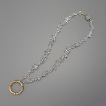 Ключодържател за ключове горски кристал късче 4-8х2-5мм+- пръстен, диаметър 24мм+- дължина 22см+-